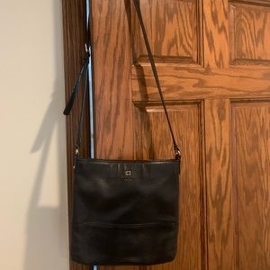 Black Kate Spade crossbody purse.